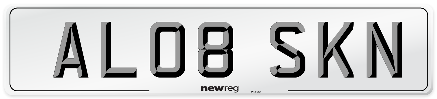 AL08 SKN Number Plate from New Reg